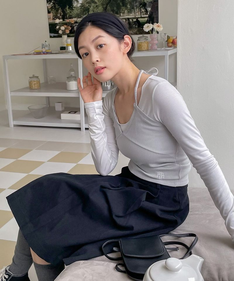 LOGO LAYERED T-SHIRT SET [3color]