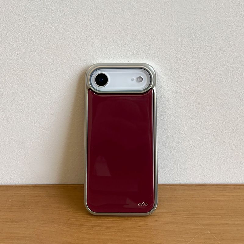 allthesamestudio(オールザセイムスタジオ)の「burgundy epoxy silver bumper case(Smartphone Accessories)」