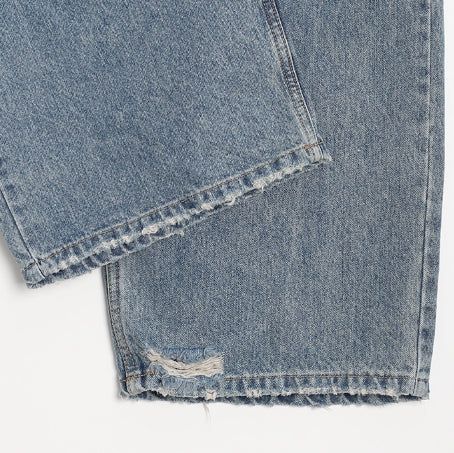 Road Damage Wide Denim Pants