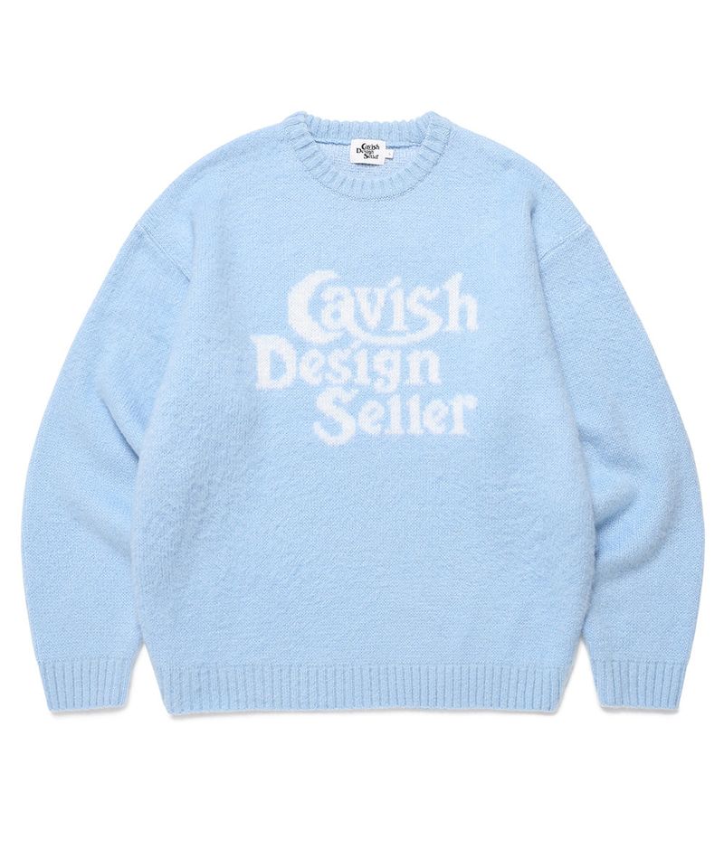 cavish（カビシ）の「ブラッシュドセラーロゴニットクルーネック(CV2DFUK600A)（トップス）」