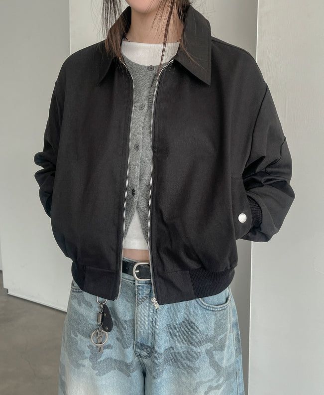 Lilo color matching crop cotton blouson