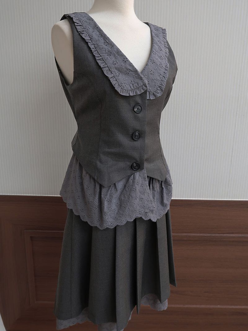 Cherish Bow Vest (grey)