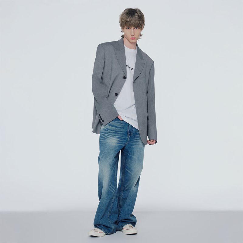 Oversized single-breasted jacket