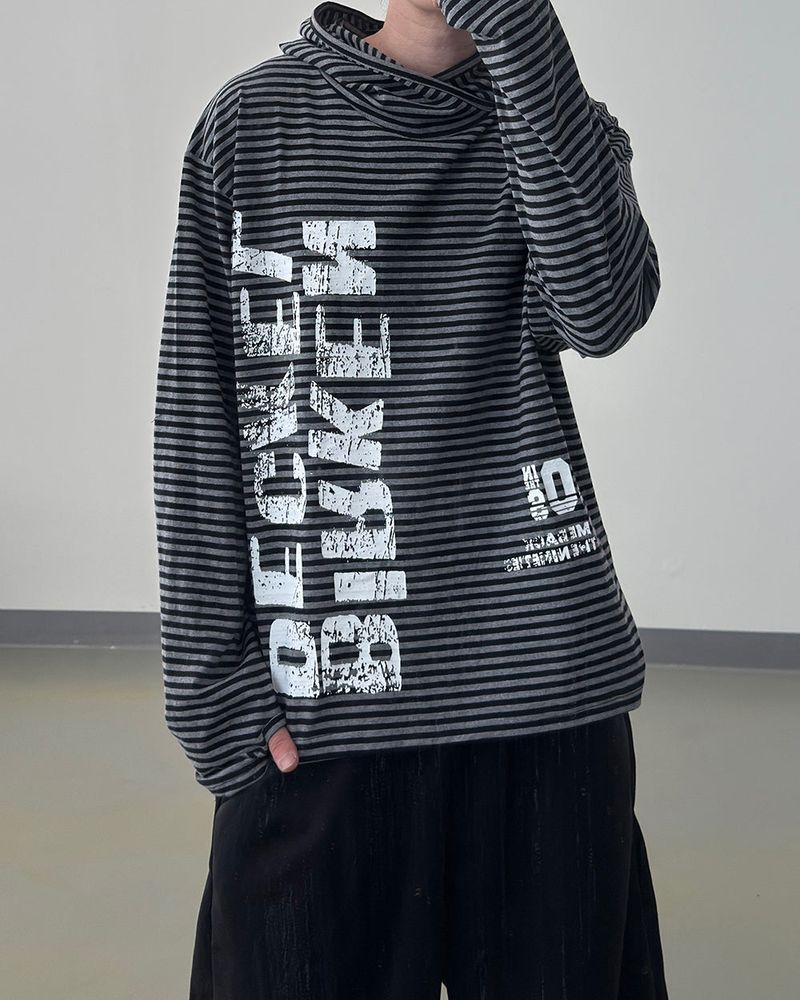 River Fingerhole Stripe Hoodie