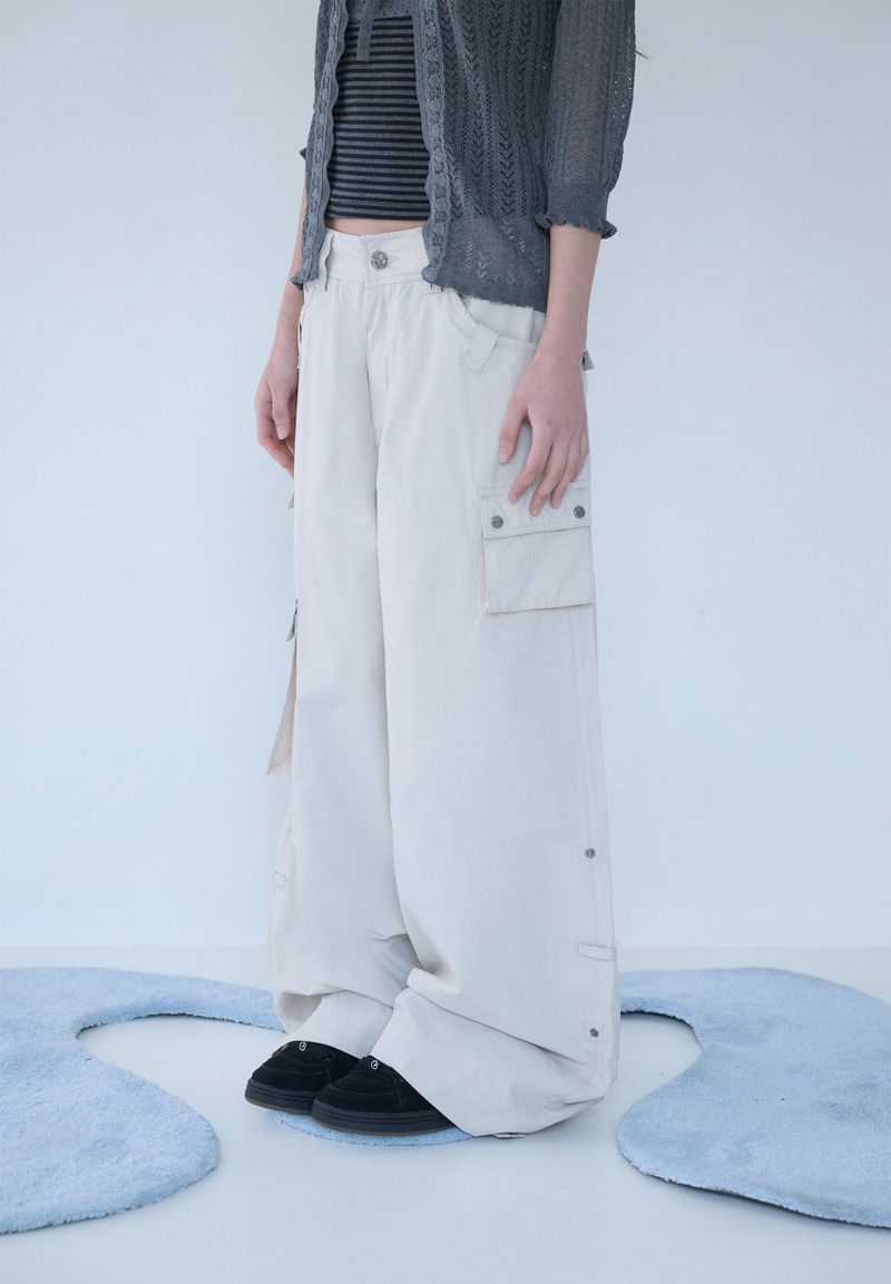 3-WAY MESH POCKET CARGO PT IVORY