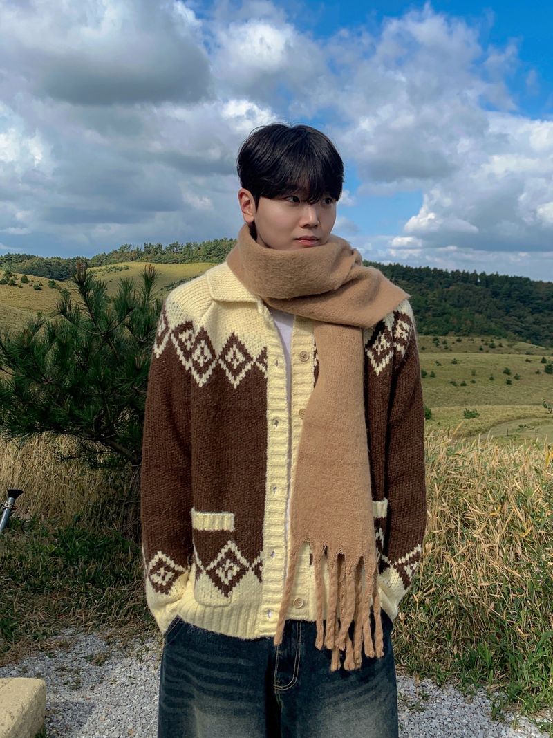 Mer Nordic Collar Knit Cardigan
