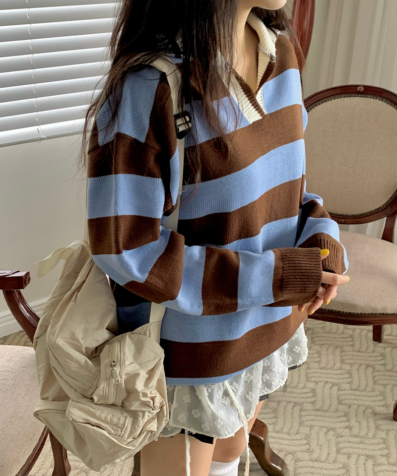 Bold Stripe Collar Knit