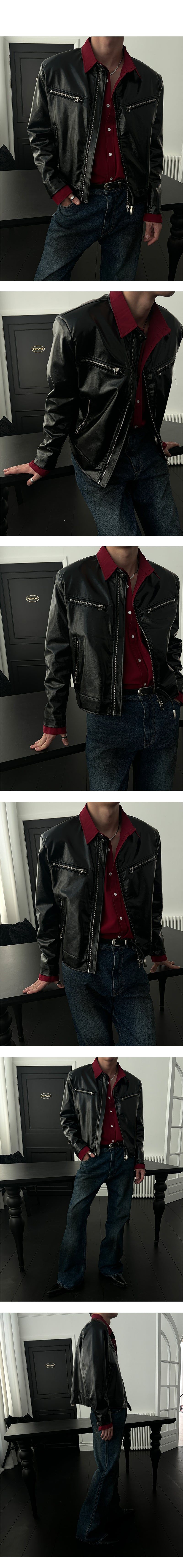 [PREMIUM][MADE] Western leather biker jacket