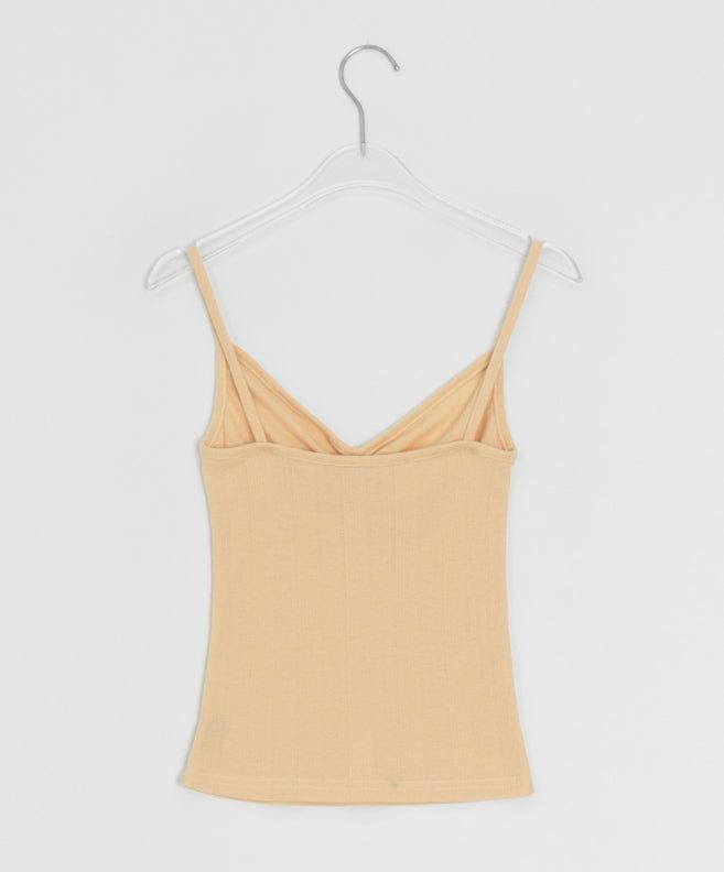 Orr Eyelet Punching Shirring V-Neck Strap Sleeveless