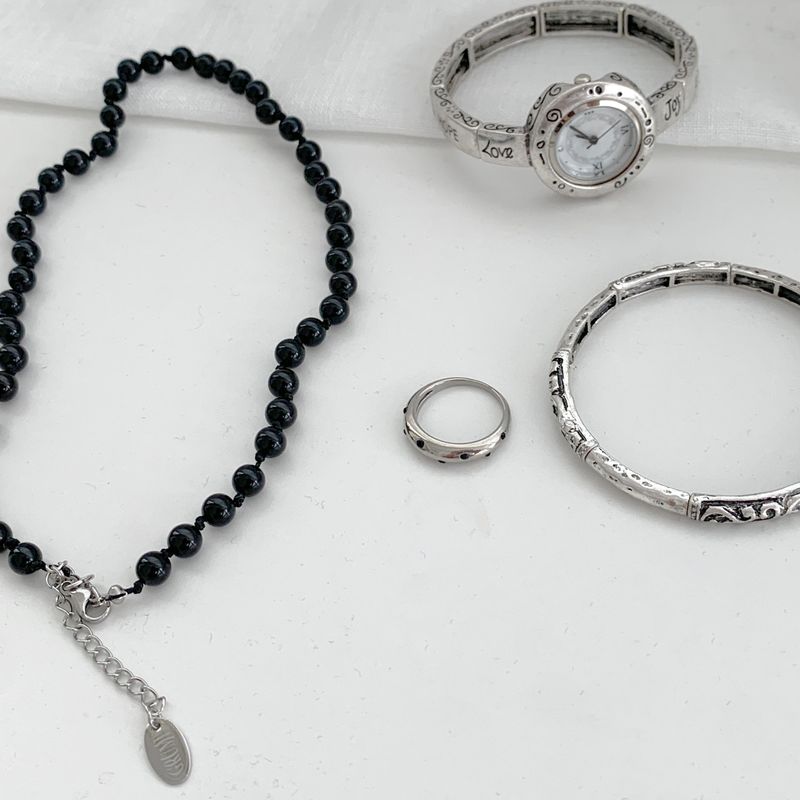 Knotted Onyx Stone Necklace