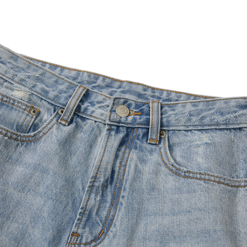 SCARF BELT DENIM SHORTS