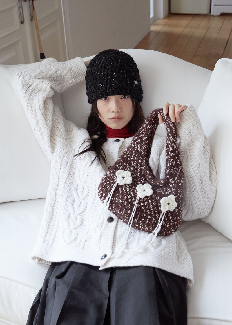 Clover Knit Bag - Brown