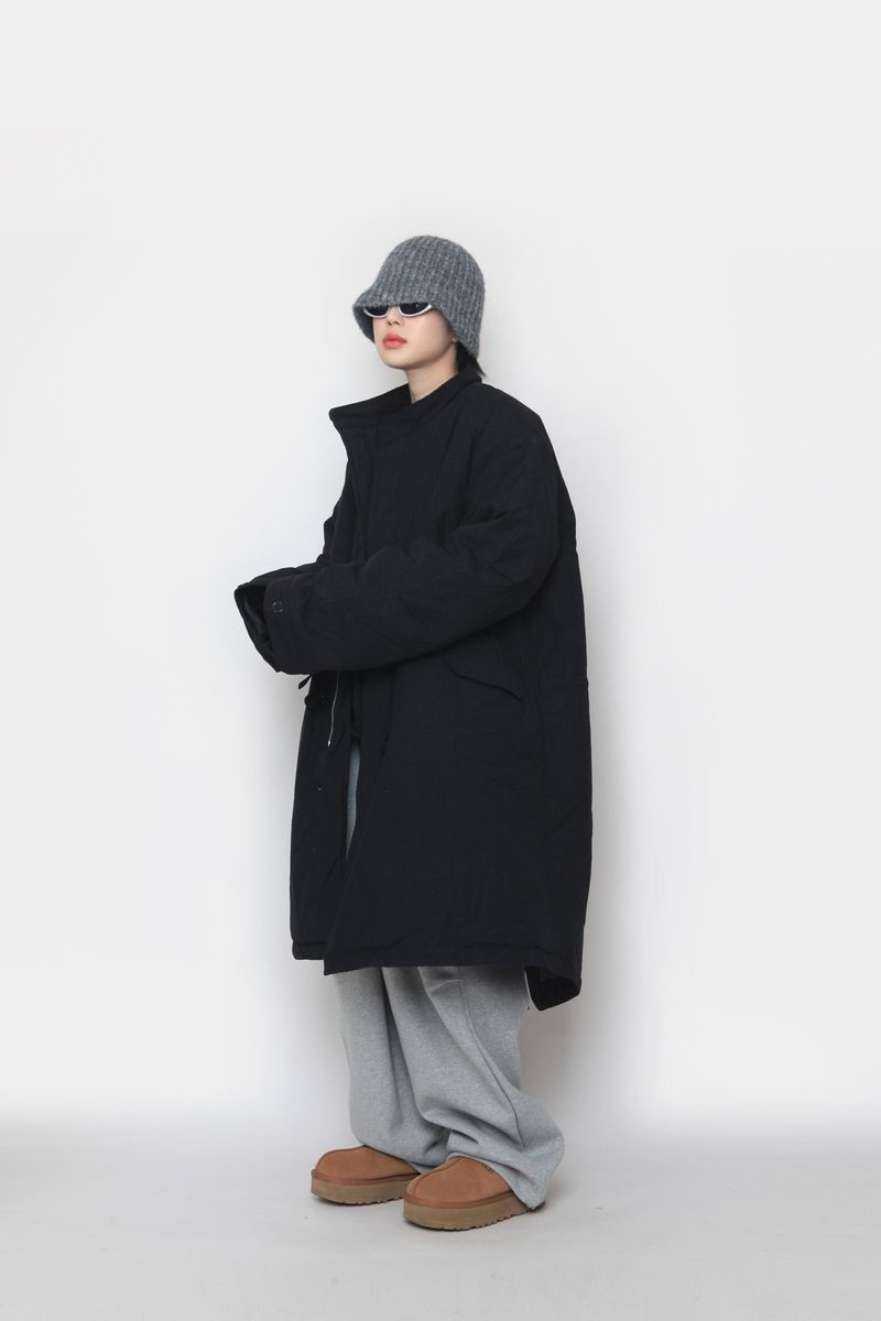 Long bomber padded jacket