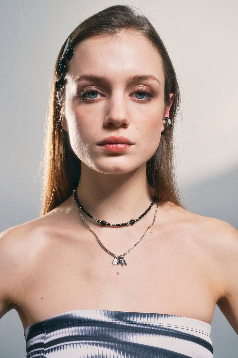 NO.333 [SILVER] BLACK PEARL NECKLACE