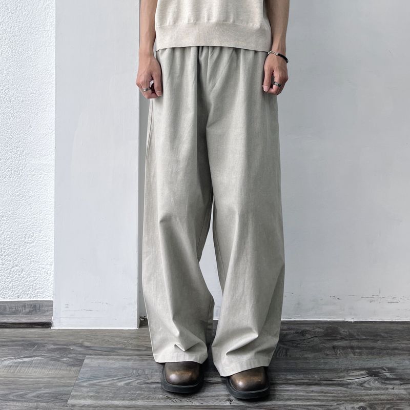 Slate Wide-Silhouette Trousers