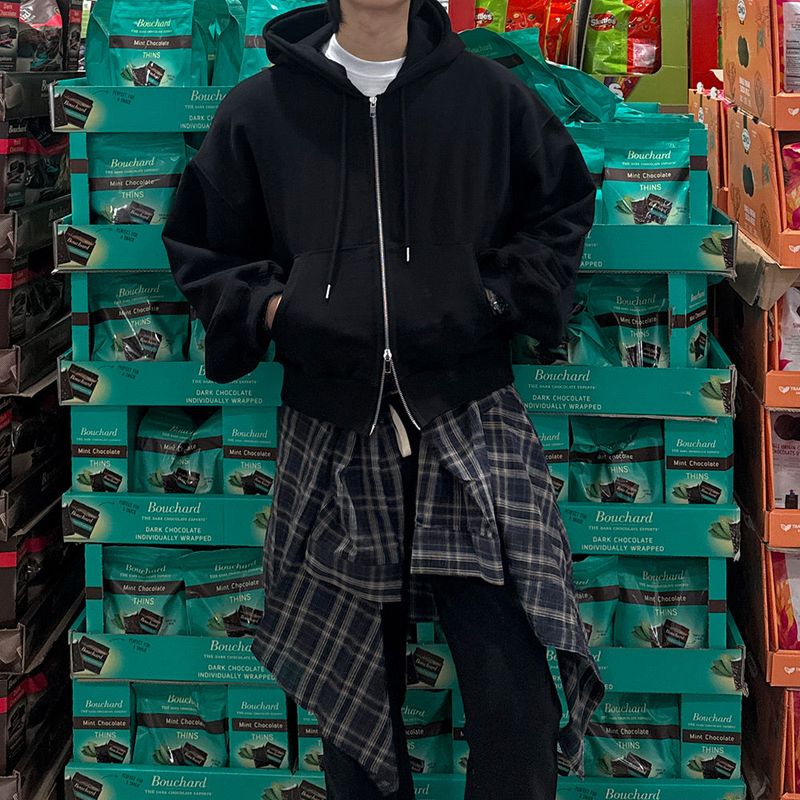 ASCLO（エジュクロ）の「ASCLO Please Crop Hood Zip Up (3color)（Tops）」