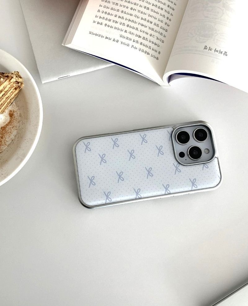[MADE]クラウドリボン シルバーエポキシ バンパーiPhoneケース