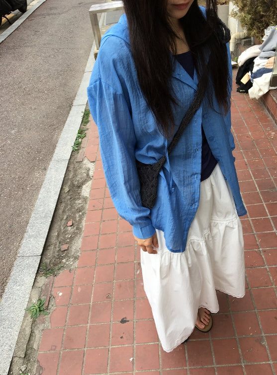 Mirato Lace Shirring Banding Long Skirt