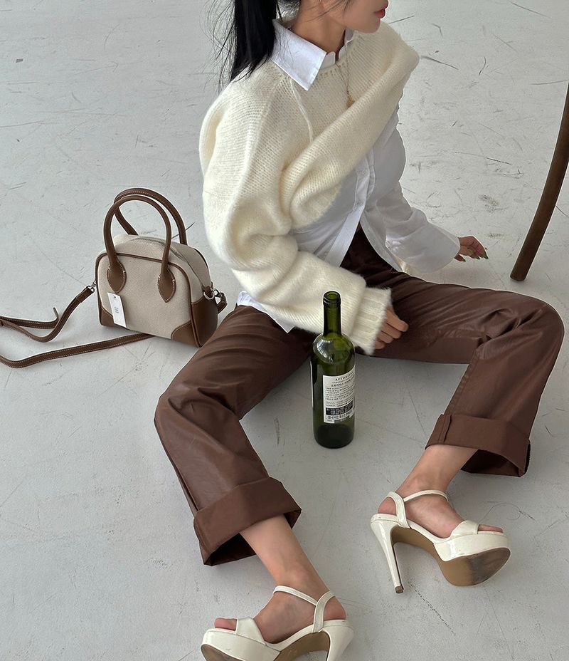 salt wool cropped knitwear