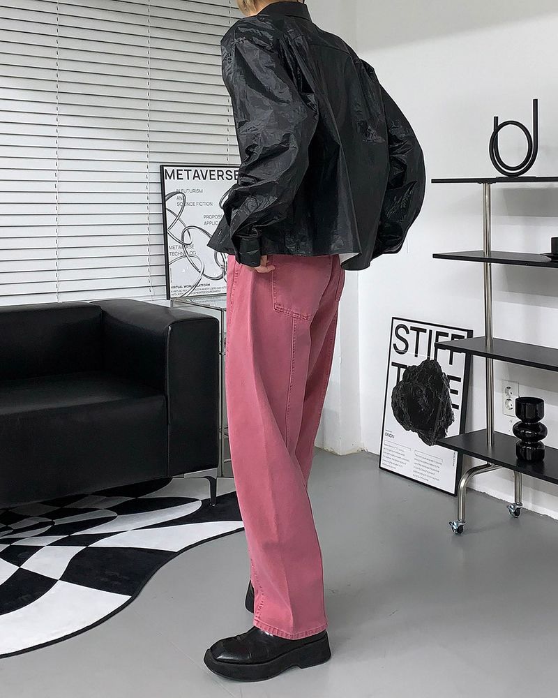 CR Laminating Cropped Jacket (2 colors)