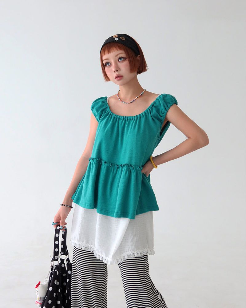 inen lace bustier long blouse & mini dress