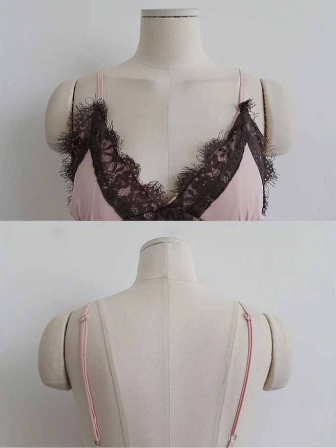 PINKBOM BLUSH LACE MINI DRESS