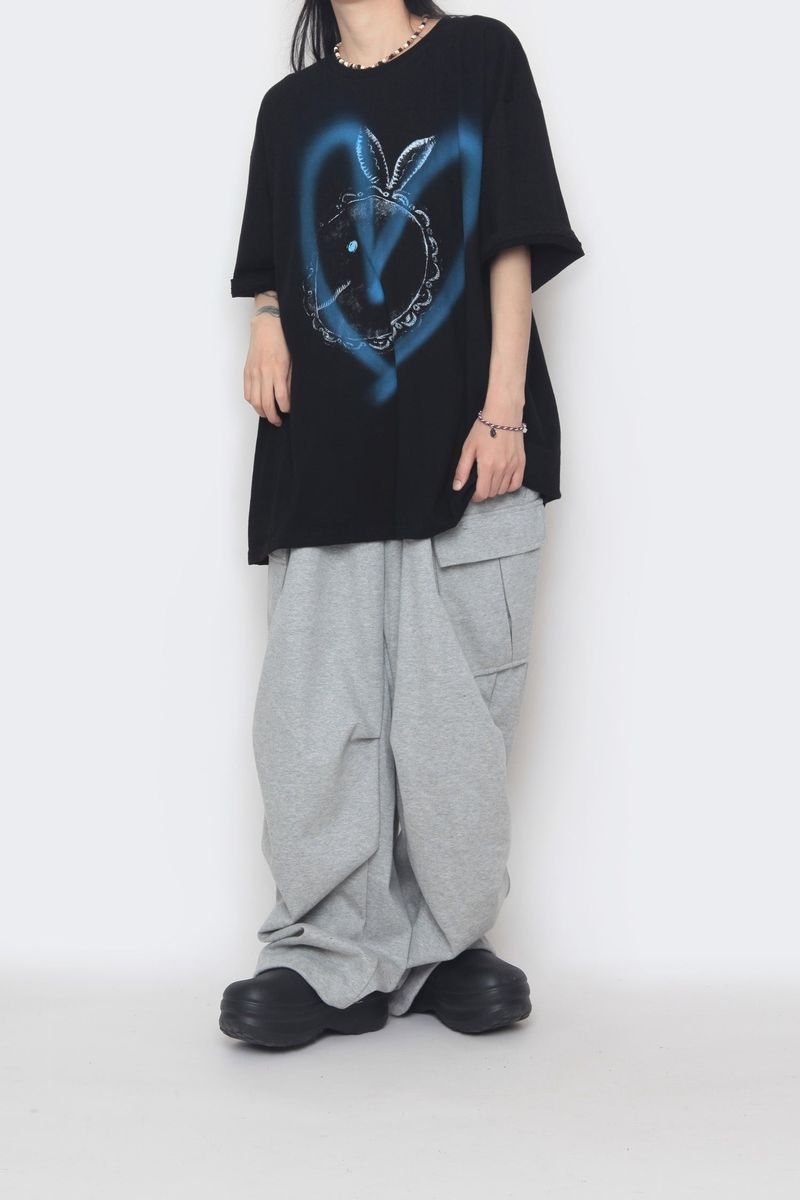 diagonal cargo sweatpants