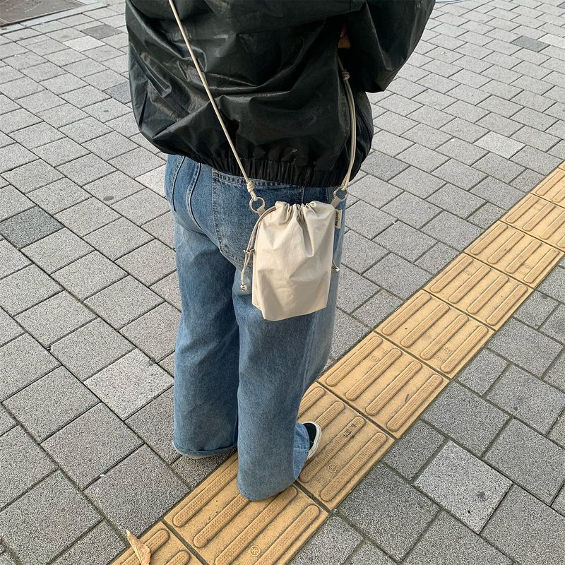 Glazed mini bag - BLACK / IVORY