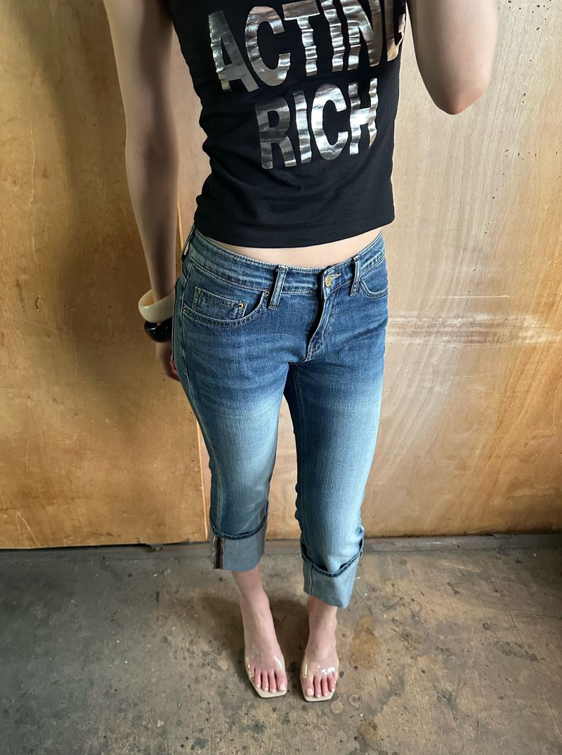 roll up capri denim