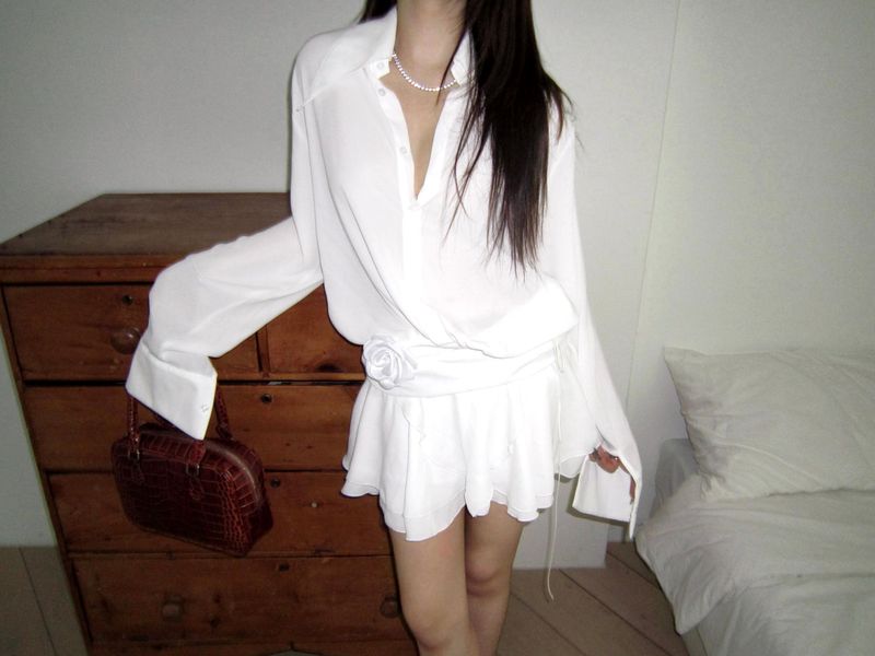 Shirt frill dress