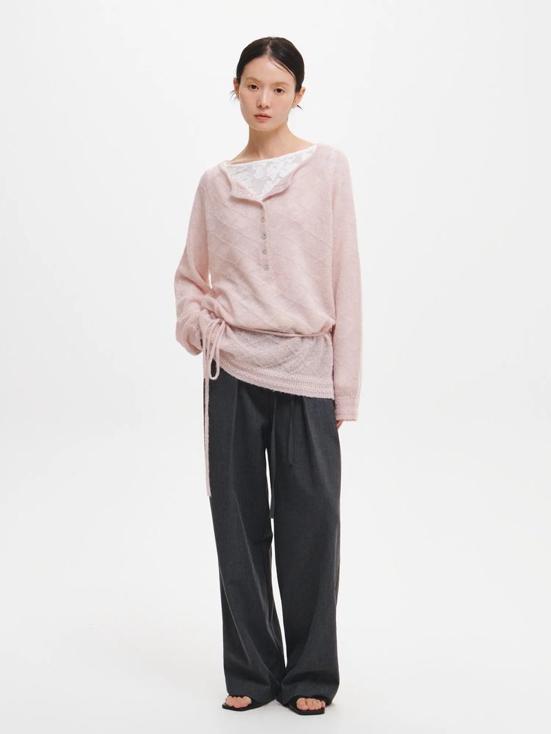 HAIRY DIA SHEER KNIT PULLOVER
