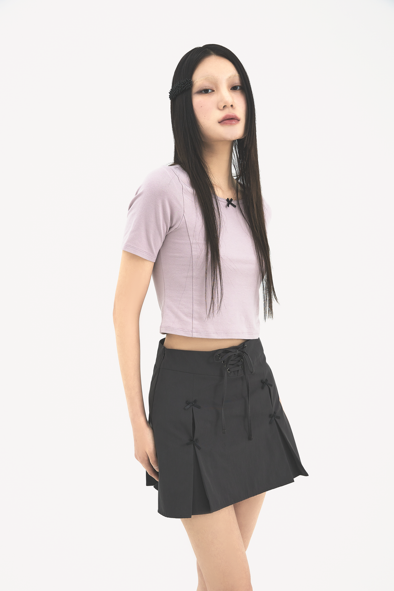 Ribbon pleats skirt