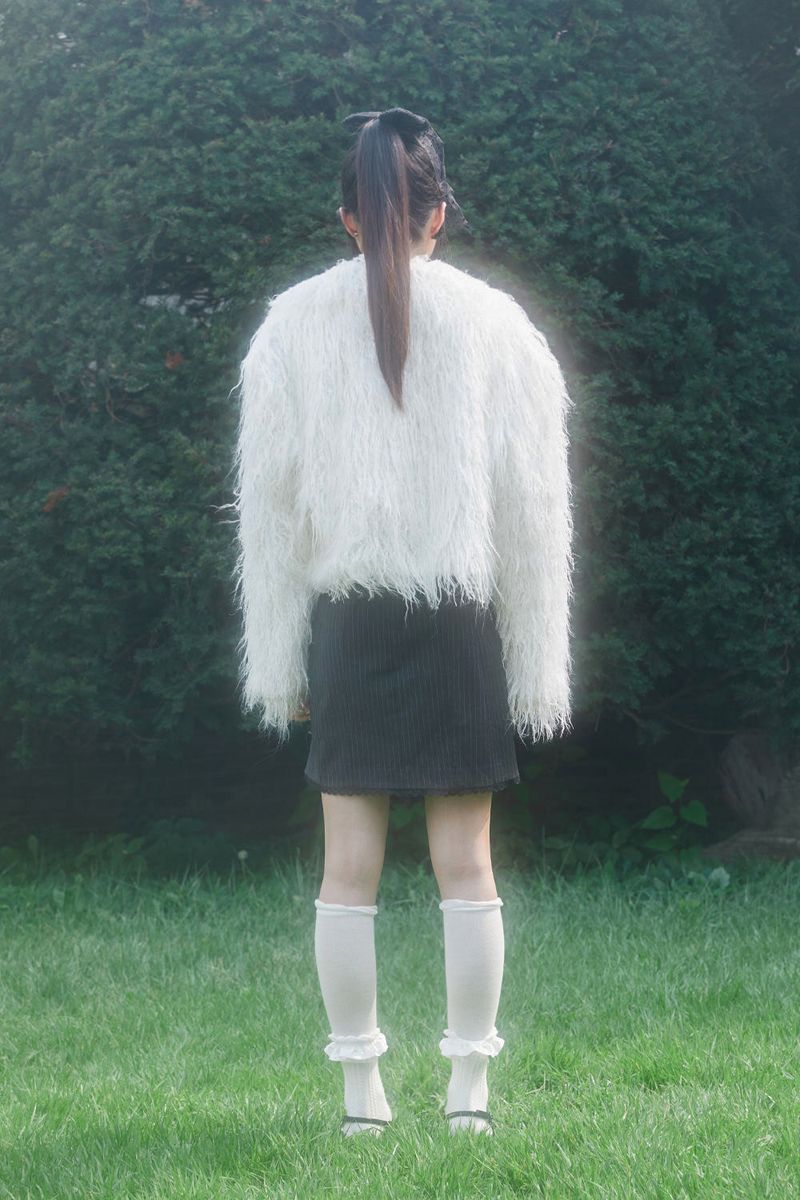 HAIR FUR JACKET (WHITE)