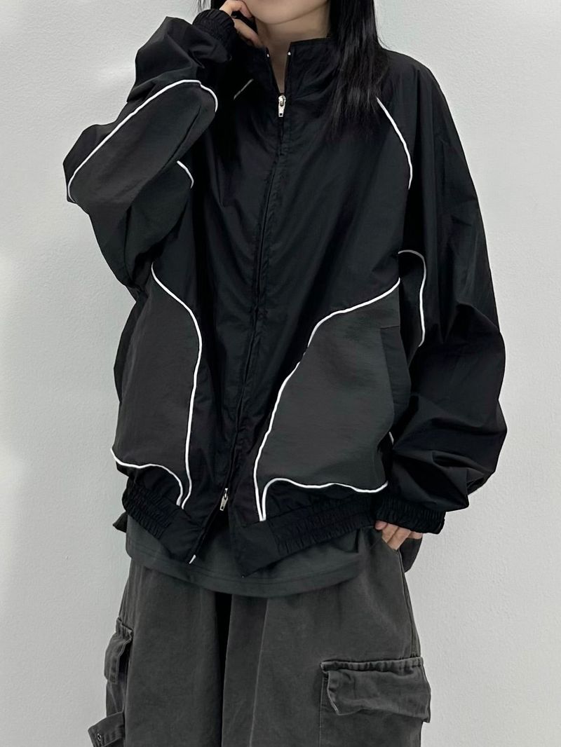 パイピング メッシュ ブルゾン ジャケット