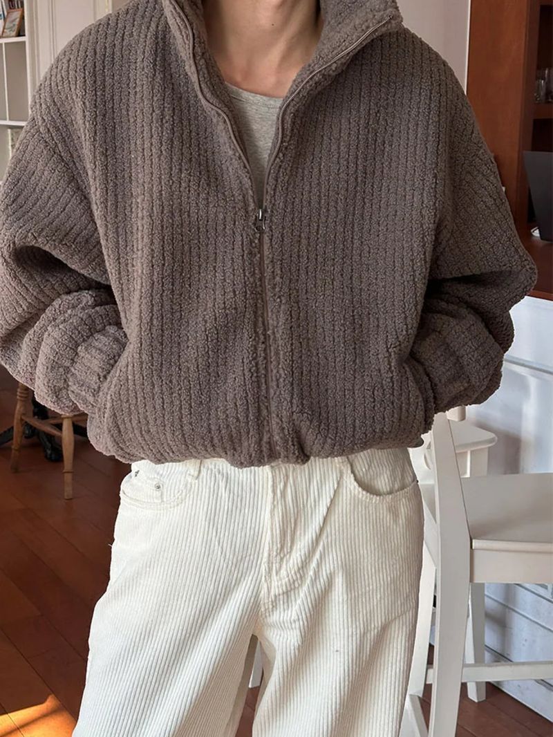 [Unisex] Soft touch highneck fleece zip up(3color)