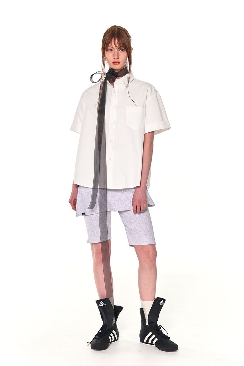 HALF COTTON OVERFIT SHIRTS (WHITE)