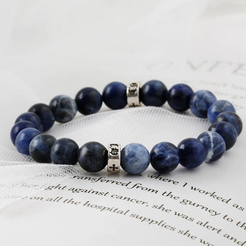 C22SVB-1005 Sodite natural stone gemstone men’s bracelet 8mm