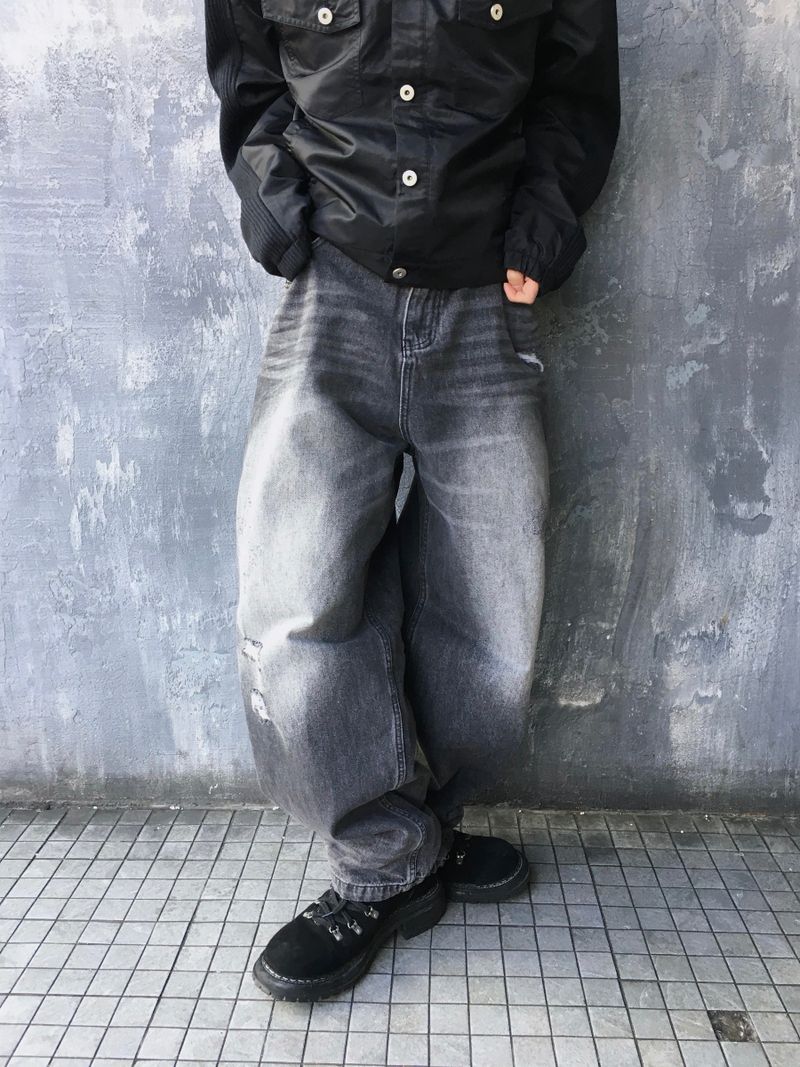 Swain Double Back Pocket Wide Denim Pants 2C