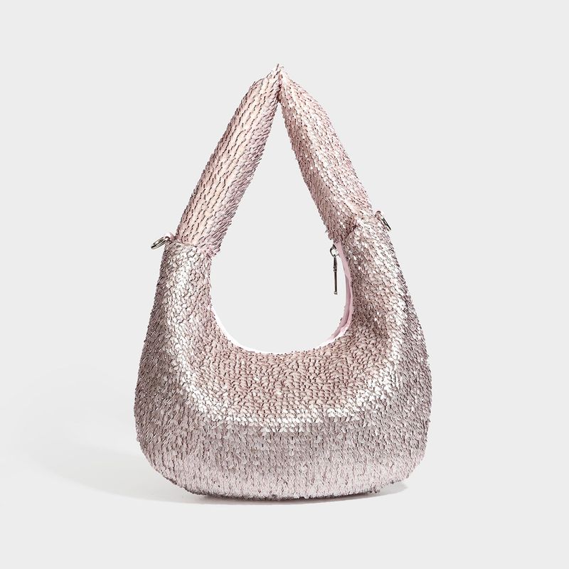 Hand-Beaded Chain Handle Evening Bag