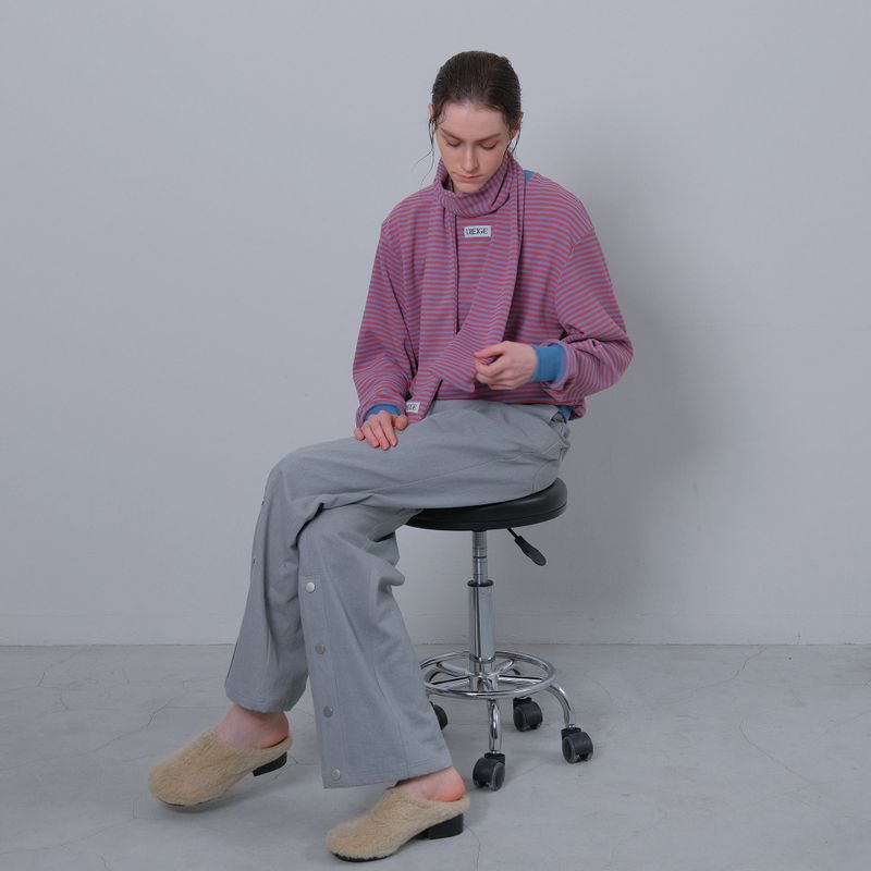 Pink/Sky Blue Stripe Fleece MTM