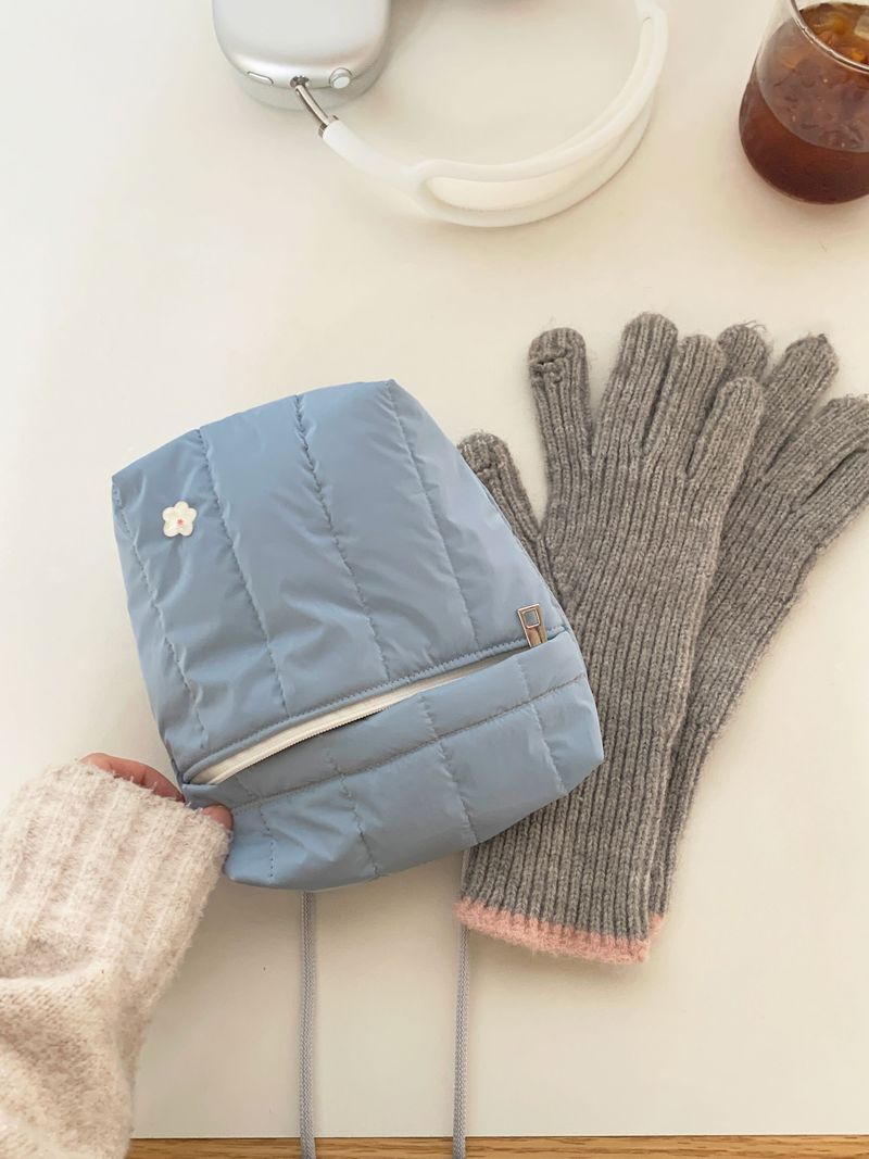 mini pocket bag - padding glossy blue
