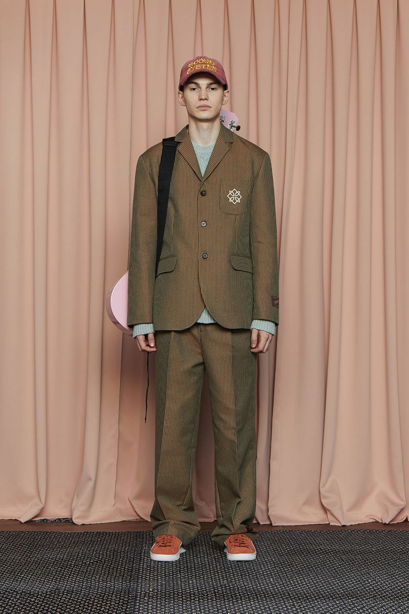 HOUND TOOTH CHECK PANTS / BROWN&GREEN