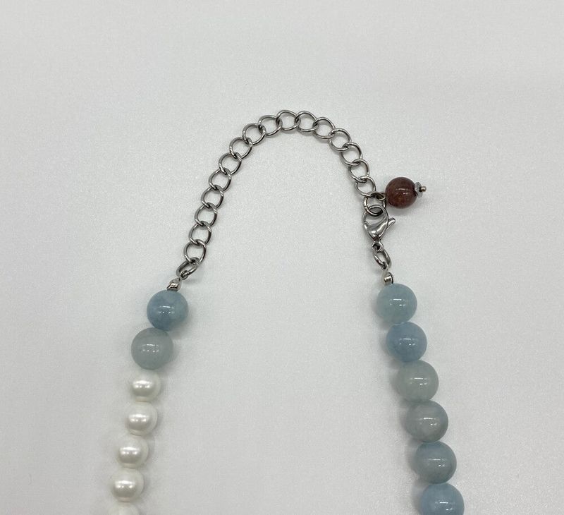 Aqua pearl necklace