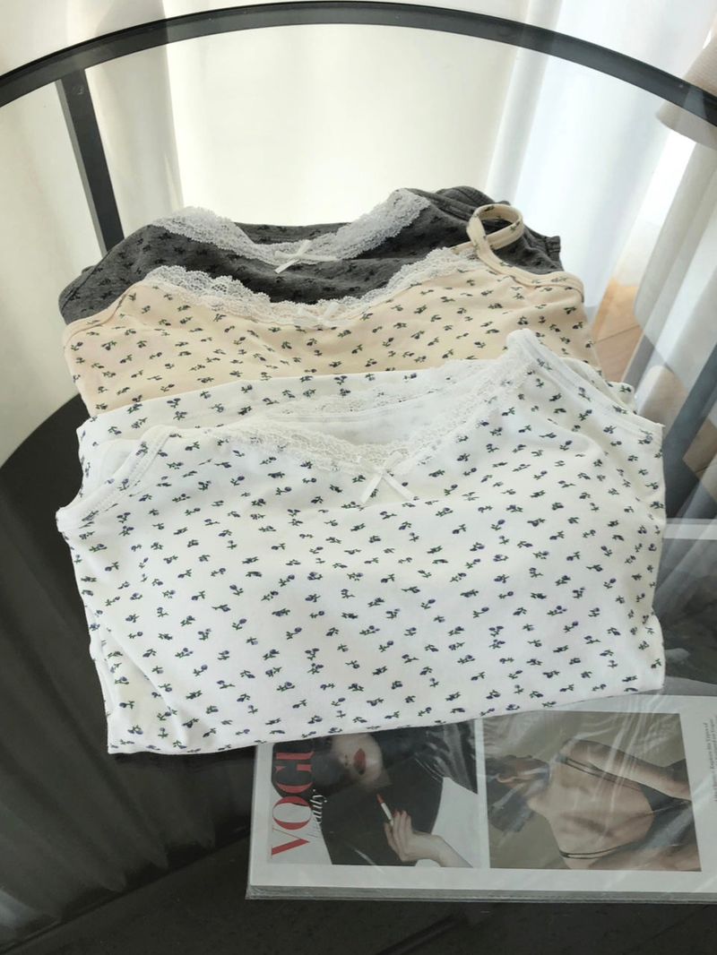 Ditsy Flower Lace Tank Top