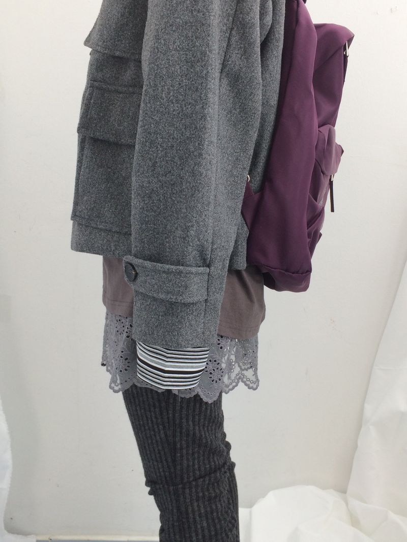 Stripe bootcut banding pants