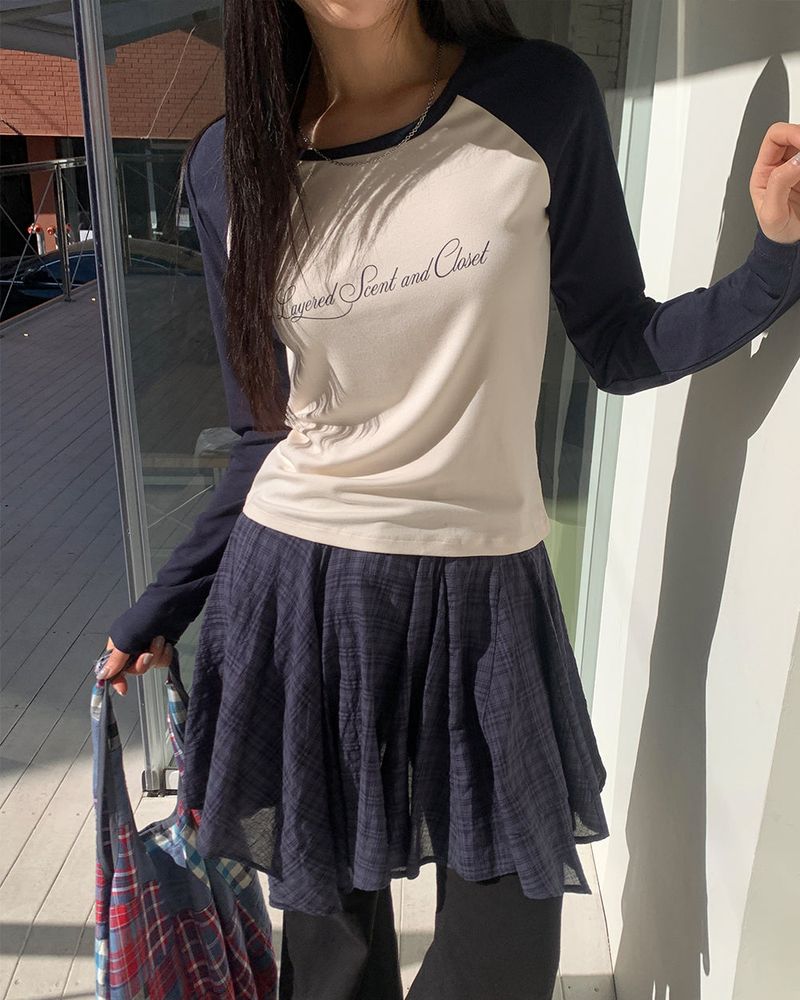 [ORIGINAL] Layered Raglan Long Sleeve T-Shirt