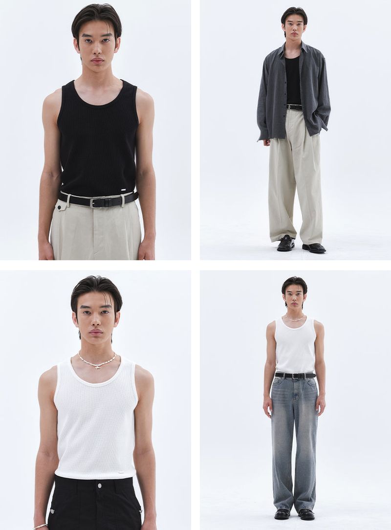 Logo Plate Over Sleeveless__White