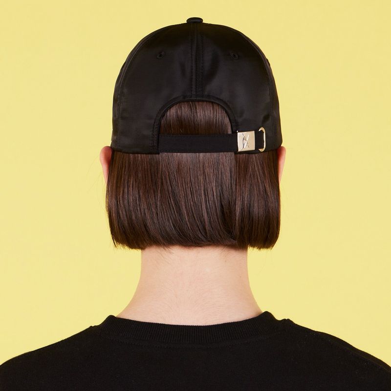 Stud Logo Over Fit Poly Ball Cap Black