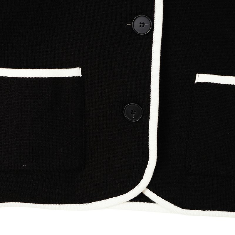 ラインニットジャケット / LINE KNIT JACKET_BLACK