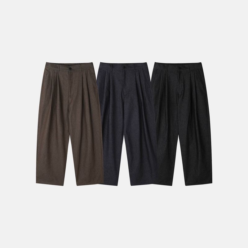 Porter herringbone denim slacks